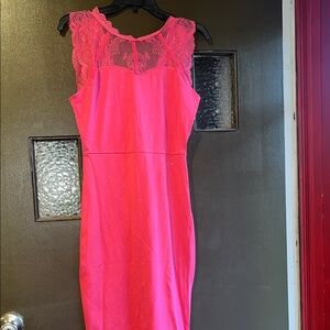 Elegant Pink Lace Dress